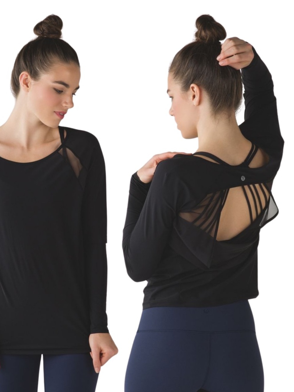 Lululemon If You’re Lucky Long Sleeve Tee II Black Sz 6 Relaxed Fit